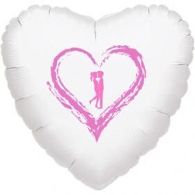 Srdíčko balónek bílý fóliový se srdíčkem a panáčky balonky.cz Srdíčko balónek bílý fóliový se srdíčkem a panáčky balonky.cz