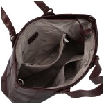 Módní dámská koženková kabelka na rameno Kleantis, tmavě vínová