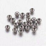 Korálek z nerezové oceli - platinový - 3 x 3 mm - 1 ks