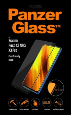 PanzerGlass Tvrzené sklo Case Friendly pro Xiaomi Poco X3 NFC/X3 Pro černá (8034)