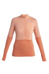 ICEBREAKER Wmns Merino 200 Realfleece™ Descender LS Half Zip, Glow/Tang/Cb (vzorek) velikost: S