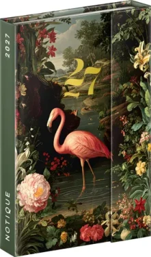 NOTIQUE Flamingo 2027 / Týdenní diář / magnetické uzavírání / anglická verze / 11 x 16 cm