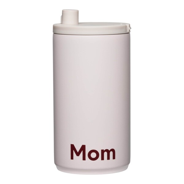 DESIGN LETTERS Cestovní termo hrnek Beige Mom 350 ml, béžová barva, kov, plast
