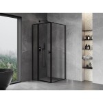 MEXEN/S - Mist T sprchový kout dveře křídlové levá 110 x 110, černý okraj, černá 8A4T-110-110-70-70-L