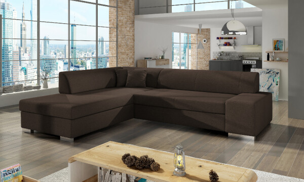 Sedací souprava Porto Provedení: Levá varianta, látka: Sawana 26 dark brown