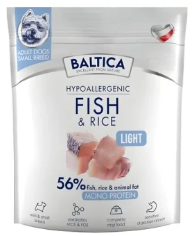 BALTICA Nutraceutic Hypoallergenic Light S / Granule pro psy / Ryba a rýže / 1 kg / malá plemena