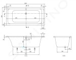 VILLEROY & BOCH - Architectura Vana Duo, 1700x800 mm, bílá UBA178ARA2V-01