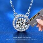 Royal Fashion stříbrný náhrdelník HA-XMZ009-SILVER-MOISSANITE-ZIRCON