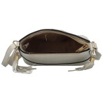 Módní dámská koženková crossbody kabelka Vaios, světle šedá