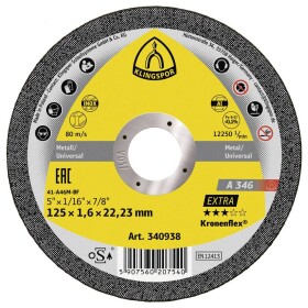 Klingspor A 346 Extra 340938 řezný kotouč rovný 125 mm 25 ks nerezová ocel, ocel