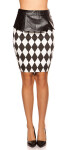 Sexy KouCla pencilskirt w.peplum a.diamonddesign barva blackwhite velikost