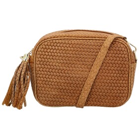 Módní dámská kožená crossbody kabelka Kalea, koňaková