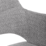 Židle jídelní, šedá látka, 360° vratný mechanismus, černý kov