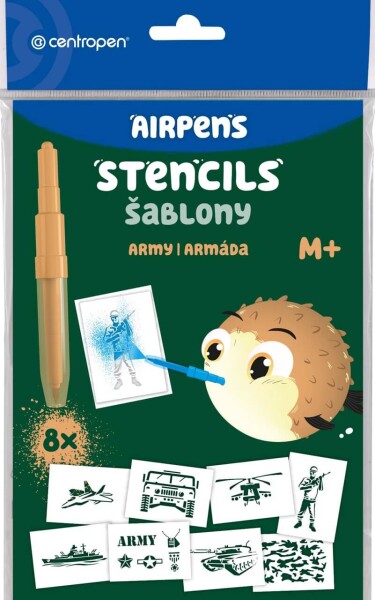 Centropen šablony k foukacím fixům set M+ army 8 ks