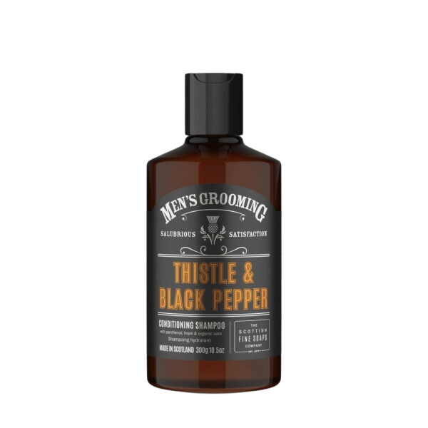 SCOTTISH FINE SOAPS Pánský šampon Thistle & Black Pepper 300 ml, hnědá barva, plast