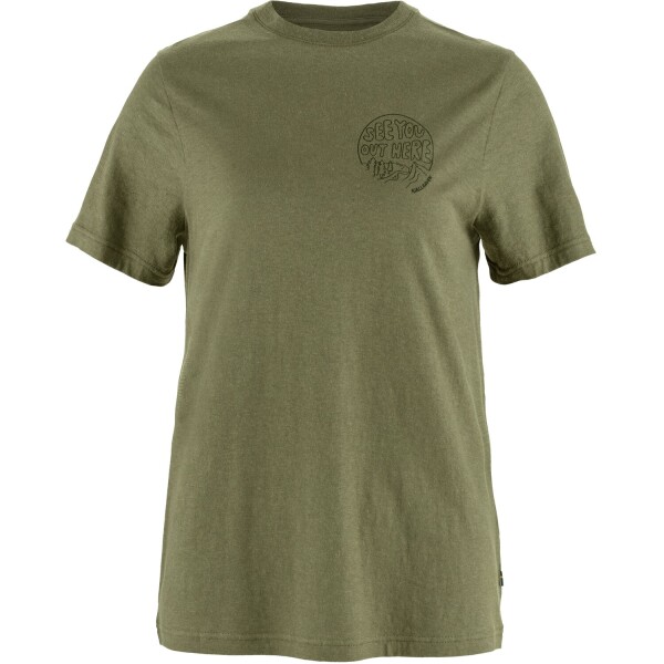 FJÄLLRÄVEN Hemp Blend Out Here T-shirt W, Green (vzorek) velikost: M