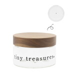 Bastion Collections Dóza s dřevěným víkem Tiny Treasures 8 cm srdíčka, čirá barva, sklo