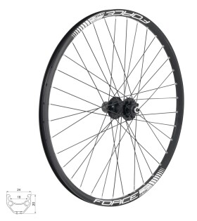 Zapletené kolo zadní FORCE BASIC DISC 584x19 32d, s nábojem