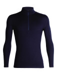 Pánské merino tričko s dlouhým rukávem ICEBREAKER Mens 260 Tech LS Half Zip, Midnight Navy velikost: M
