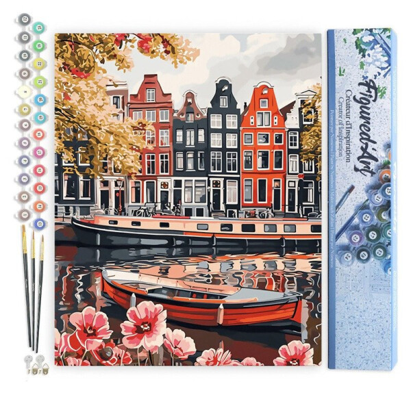 Malování podle čísel - Průplav V Amsterodamu bez rámu 40x50cm