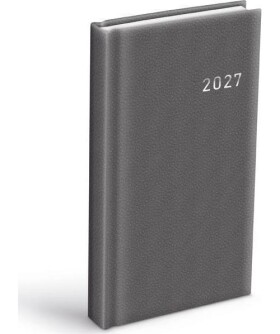 Diář 2027 D802 PVC tmavě šedý 90x170mm