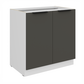 Spodní skříňka Aria 80 D 2F BB Barva korpusu: Bílá, Barva dvířek: GR - Graphite AFM