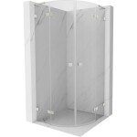 MEXEN/S - Lunar L sprchový kout čtvrtkruh křídlový 90 x 90, transparent, nikl kartáčovaný 833L-090L-090P-97-00