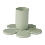 Ib Laursen Kovový svícen Flower Dusty Green 4,5 cm, zelená barva