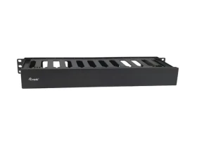 Equip 19" černá / Vyvazovací kabelový panel / 1U / odnímatelná zadní deska / ABS (327318)