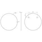 SAPHO - AROWANA kulaté zrcadlo v rámu ø 100cm, černá mat AWB100