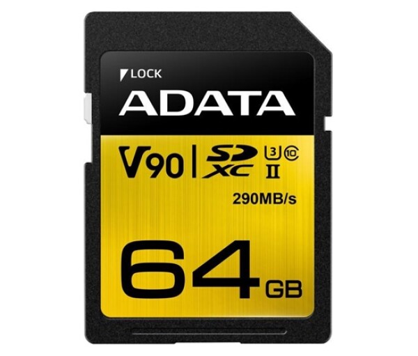 ADATA SDXC karta 64GB UHS-I U3 Class 10, Premier One (R: 290MB / W: 260MB) EDF_414533