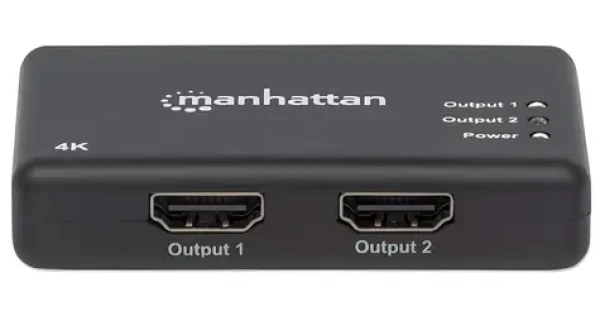Manhattan / HDMI rozbočovač / 2 porty / 3840 x 2160 / 30 Hz / napájecí adaptér (207669)