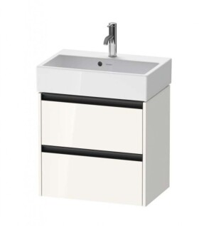 DURAVIT - Ketho.2 Umyvadlová skříňka 55x58x39 cm, 2 zásuvky, lesklá bílá K25273022220000