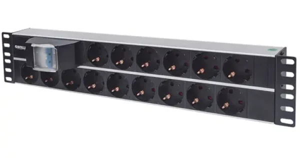 Intellinet PDU 19" 15x černá / PDU / Hliník / 2U / 16A / 3m kabel (714051)