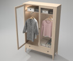 ARTEN (NANO Systems s.r.o.) Buková skříň TALO-SST3D (Bezbarvý lak)