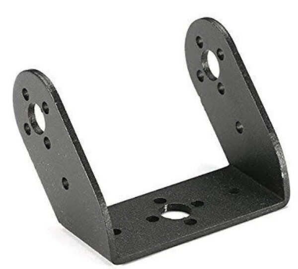 Hliníkový držák servomotoru UD – diagonální, černý, 56x41mm (pro MG995/MG996)