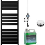 CERANO - Koupelnový elektrický radiátorový set Arturo - WIFI - 600W - černá matná - 1200x500 mm CER-978826