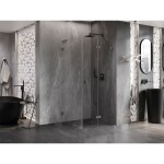 MEXEN/S - Lunar-F L sprchový kout skládací dveře pravá 70 x 70, transparent, grafit kartáčovaná 836L-070-070-66-00-P