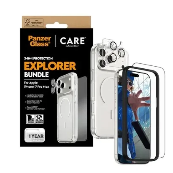 PanzerGlass CARE Flagship Explorer 3v1 pouzdro+sklo+ochrana čoček iPhone 17 Pro Max (5715685027406)