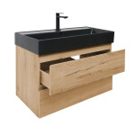 Koupelnová skříňka 2 zásuvková s umyvadlem SAT B-Way 99x50x45 cm dub mat BWAY2100OAKU2B2B BWAY2100OAKU2B2B
