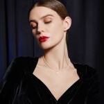 Choker perlový náhrdelník Léonie - perleťový květ, Zlatá Bílá 37 cm + 6 cm (prodloužení)