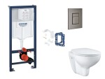 GROHE - Rapid SL Set předstěnové instalace, klozetu, sedátka SoftClose, tlačítka Skate Cosmopolitan a sady pro vhazování tablet, kartáčovaný Hard Graphite SANI11BB5134