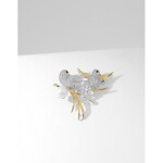 Exkluzivní brož Swarovski Elements D´Onofrio - ptáčci, Zlatá