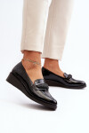 Dámské lakované boty Loafers Black Polike