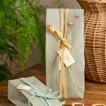 Ib Laursen Papírový sáček Moss green stripes 30,5 cm – set 5 ks, zelená barva