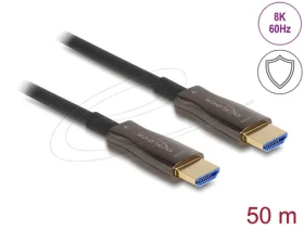 DeLock Aktivní optický kabel HDMI s kovovým opláštěním 50 m / Kabel HDMI / 8K / 60Hz (86034)