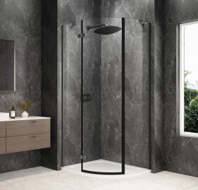 POLYSAN - GLOBE GUN METAL čtvrtkruhový sprchový kout 1000x900, čiré sklo, levé GB2190LGM