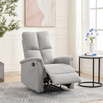 Relaxační křeslo, manuální ovládání, světle šedá látka