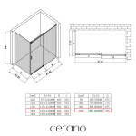 CERANO - Sprchový kout Santoro - pravá - 6 mm - chrom, mléčné sklo - 130x100 - posuvný CER-665836