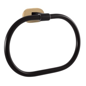 RAV Slezák - YUKON - Koupelnový doplněk Kruh na ručníky, Černá matná/Zlatá YUA0104CMATZ YUA0104CMATZ